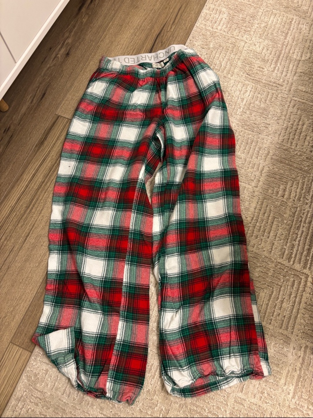 Kids Red & Green Plaid Flannel Pajama Pants